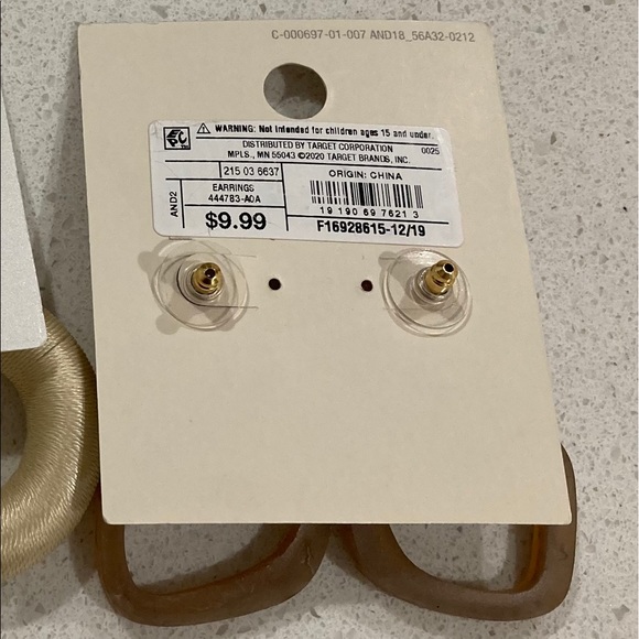 NEW Earrings - A New Day - Tan Gold Dangle oval - Picture 2 of 2